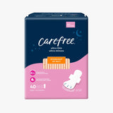 Carefree Ultra Thin Overnight Pads, 40ct