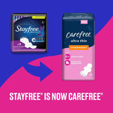 Stayfree Ultra Thin Overnight Pads are now Carefree Ultra Thin Overnight Pads