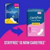 Stayfree Ultra Thin Regular Pads are now Carefree Ultra Thin Regular Pads