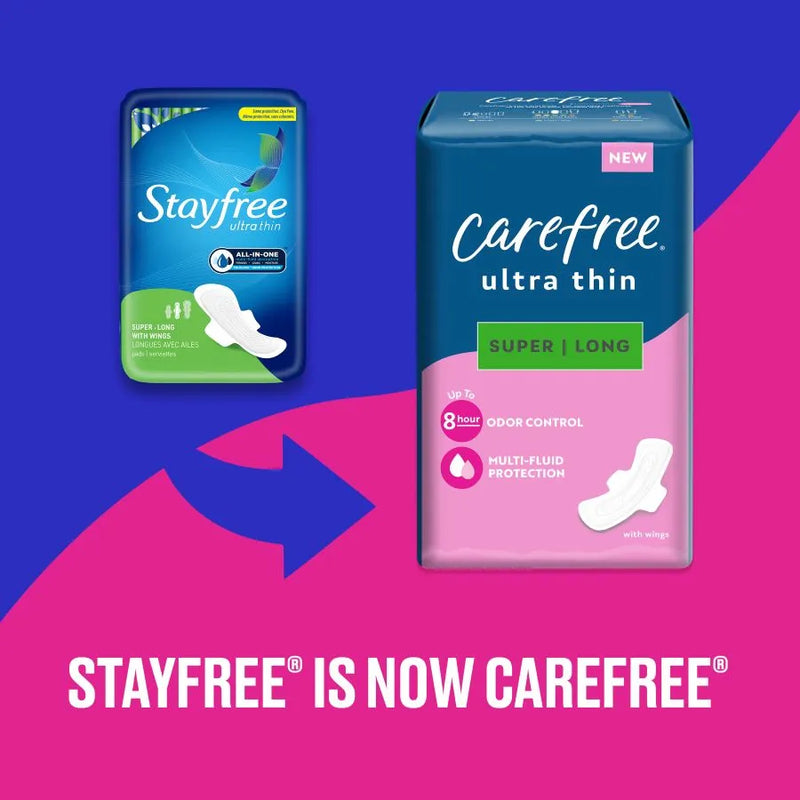 Stayfree® Ultra Thin Super/Long Pads, With Wings