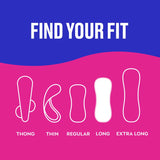 Carefree Panty Liners have multiple sizes to keep you comfortable and fit your period needs.