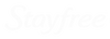 Stayfree logo in white.