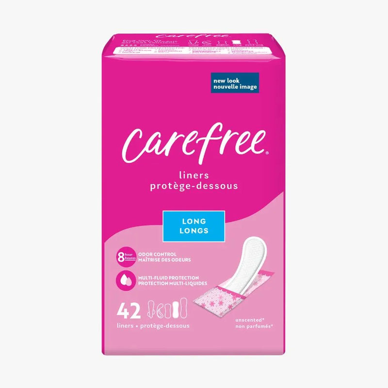 Carefree Panty Liners, Long Liners, Wrapped 42ct