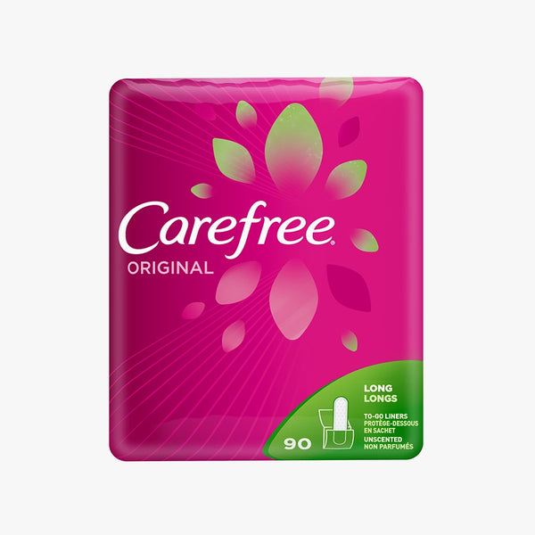 Carefree Extra Long Panty Liners, Unwrapped Unscented