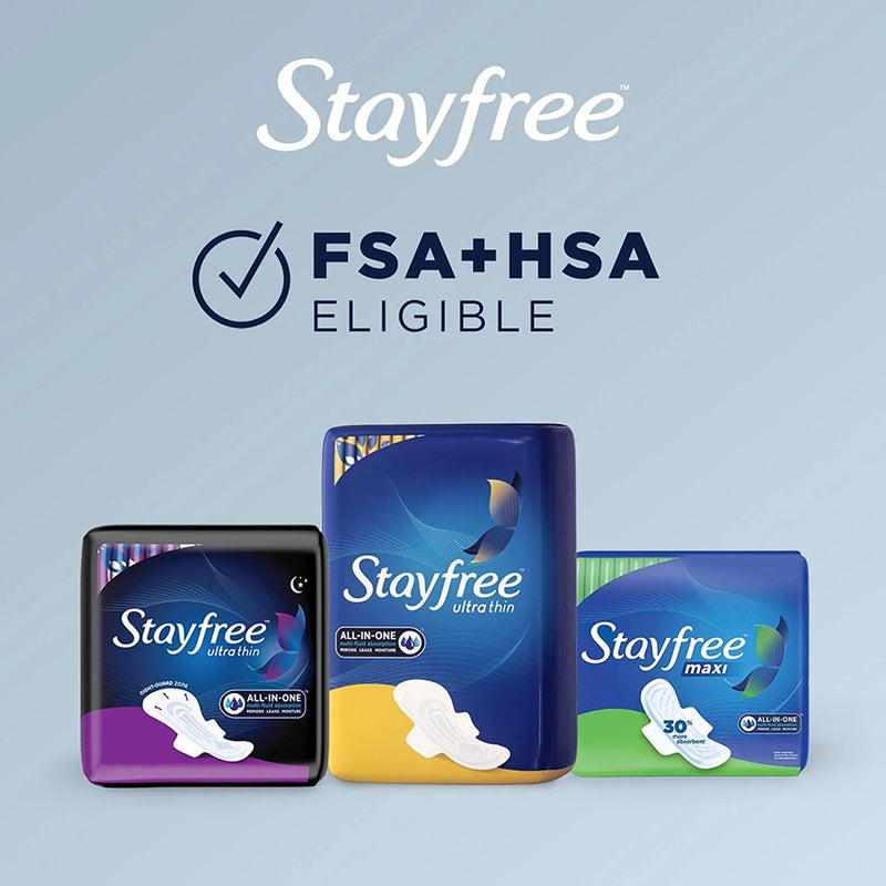 Stayfree Period Pads are FSA and HSA eligible 